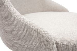 Chaises design en tissu effet velours beige naturel et métal noir (lot de 2) CULT