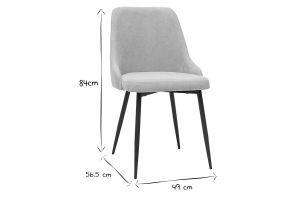 Chaises design en tissu effet velours beige naturel et métal noir (lot de 2) CULT