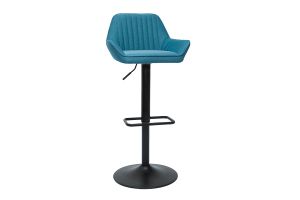 Design-Barhocker verstellbar entenblauer Stoff 2er-Set RONNIE