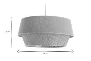 Suspension design bi-matière en lin grège et rabane naturelle D45 cm SENSA