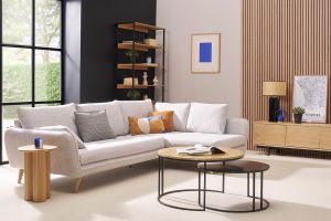 Tables basses gigognes rondes bois manguier massif et métal noir (lot de 2) TAHL