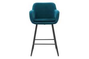 Tabourets de bar en velours bleu pétrole H65 cm (lot de 2) AMIKA