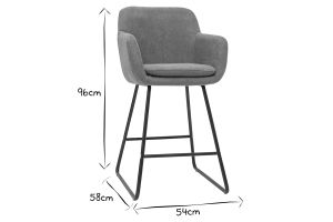 Tabourets de bar en velours bleu pétrole H65 cm (lot de 2) AMIKA