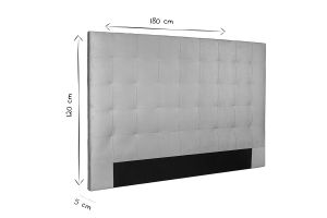 Tête de lit capitonnée en tissu velours taupe L180 cm HALCIONA