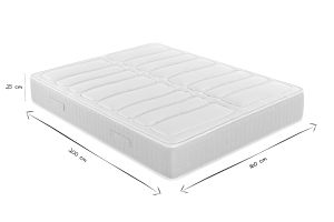 Matelas 160x200 cm à ressorts ensachés avec accueil mousse à mémoire de forme 25 cm BEN