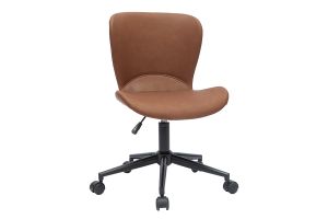 Chaise de bureau à roulettes marron et métal noir JOSH