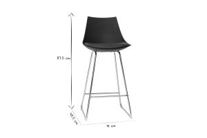 Tabourets de bar design noirs 65 cm (lot de 2) JUNE