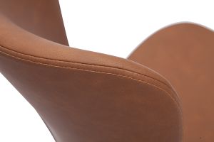 Chaise de bureau à roulettes marron et métal noir JOSH
