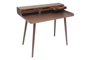 Bureau avec rangements vintage bois foncé noyer L110 cm OPUS