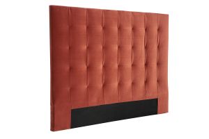 Tête de lit capitonnée en tissu velours terracotta L160 cm HALCIONA