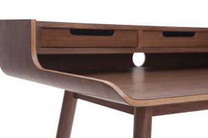 Bureau avec rangements vintage bois foncé noyer L110 cm OPUS