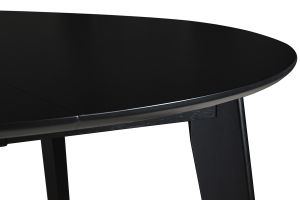Table à manger design extensible ronde noire L120-150 cm LEENA
