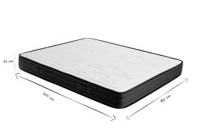 Matelas 180x200 cm avec accueil mousse à mémoire de forme 22 cm OLIVER