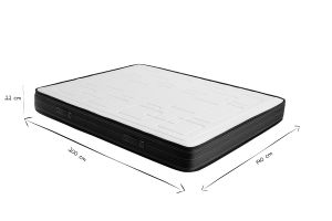 Matelas 140x200 cm avec accueil mousse à mémoire de forme 22 cm OLIVER