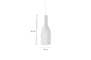 Design-Pendelleuchte in weißer Rattan-Optik Durchmesser 19 cm PHILAE