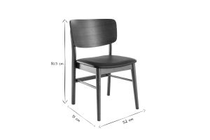 Chaises en bois foncé et noir (lot de 2) SHELDON