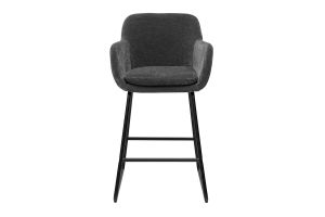 Tabourets de bar effet velours gris foncé H65 cm (lot de 2) AMIKA