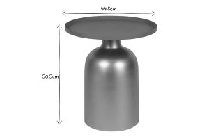 Table d'appoint design ronde en métal doré et plateau bleu pétrole mat RAMSES