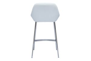 Tabourets de bar design blancs et pieds métal (lot de 2) RINGER