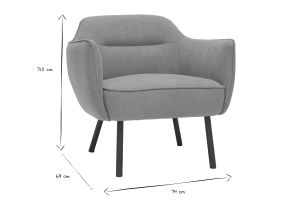 Fauteuil design en tissu effet velours jaune moutarde et métal noir LAURENS