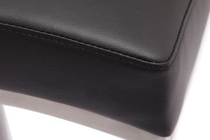 Barhocker Aluminium gebürstet PU schwarz (2er-Set) OLLY