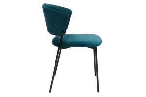 Chaises en tissu velours gaufré bleu canard et métal noir (lot de 2) FELIZ