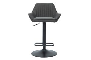 Tabourets de bar réglables design en tissu gris anthracite (lot de 2) RONNIE
