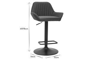 Tabourets de bar réglables design en tissu gris anthracite (lot de 2) RONNIE