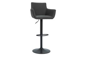 Tabourets de bar réglables tissu gris anthracite métal noir (lot de 2) CARLIE