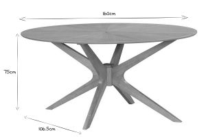 Table à manger design ovale chêne L160 cm DIELLI