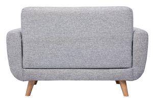 Canapé scandinave 2 places en tissu gris et bois clair PURE