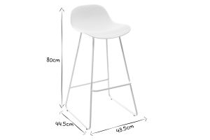 Tabourets de bar design blancs H65 cm (lot de 2) ELLA