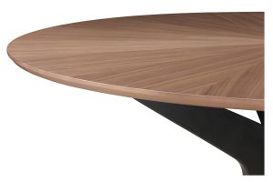Table à manger design ronde noyer D120 cm DIELLI