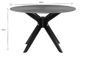 Table à manger design ronde noyer D120 cm DIELLI