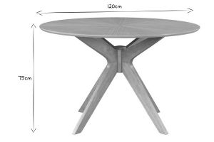 Table à manger design ronde chêne D120 cm DIELLI