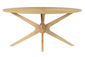 Table à manger design ovale chêne L160 cm DIELLI