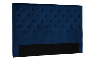 Tête de lit capitonnée en tissu velours bleu nuit L160 cm ENGUERRAND