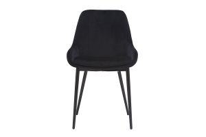 Chaises design noires en tissu velours et métal (lot de 2) HOLO