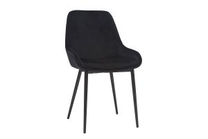 Chaises design noires en tissu velours et métal (lot de 2) HOLO