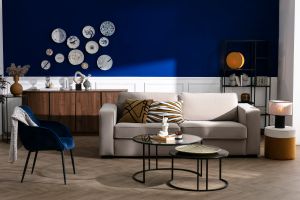 Design-Sideboard glänzend Walnussoptik L180 cm COMO