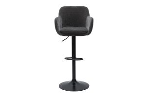 Tabourets de bar réglables tissu effet velours gris foncé et métal (lot de 2) AMIKA