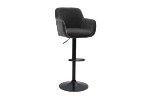 Tabourets de bar réglables tissu effet velours gris foncé et métal (lot de 2) AMIKA