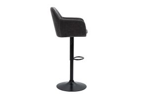 Tabourets de bar réglables tissu effet velours gris foncé et métal (lot de 2) AMIKA