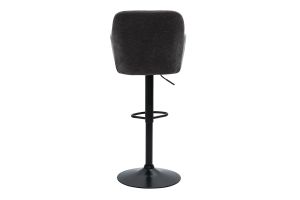 Tabourets de bar réglables tissu effet velours gris foncé et métal (lot de 2) AMIKA