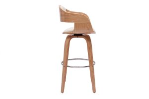 Tabouret de bar design pivotant blanc et bois clair H67.5 cm GAO