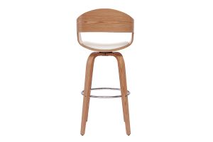 Tabouret de bar design pivotant blanc et bois clair H67.5 cm GAO
