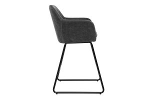 Tabourets de bar effet velours gris foncé H65 cm (lot de 2) AMIKA