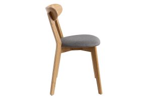 Chaises vintage en bois clair chêne et tissu gris (lot de 2) DOVE