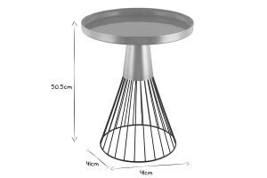 Table d'appoint ronde en acier laqué moutarde et doré D41 cm SPLEEN