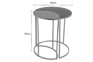 Table d'appoint en métal laqué bleu pétrole et doré TOSCANE
